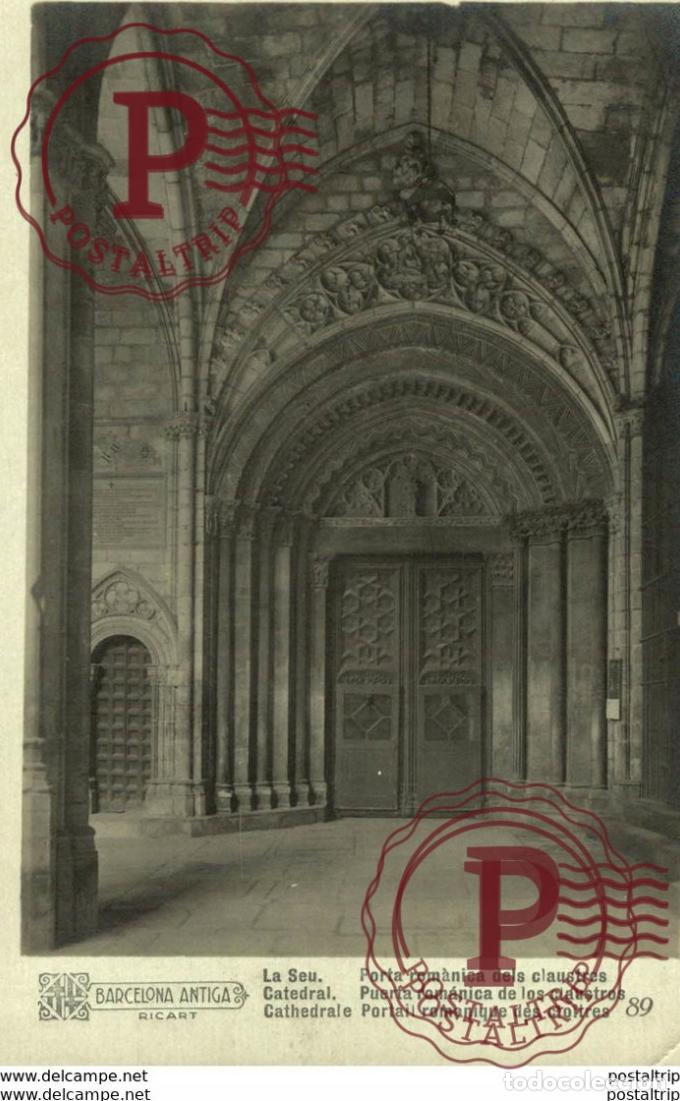 Postales: LA SEU CATEDRAL, PORTA ROMANICA DELS CLAUSTRES - BARCELONA