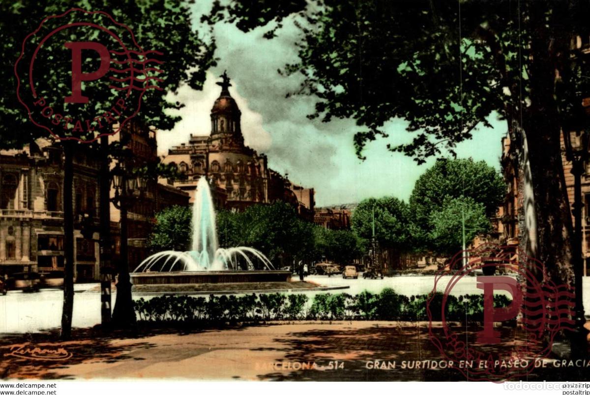 Postales: GRAN SURTIDOR EN EL PASEO DE GRACIA - BARCELONA