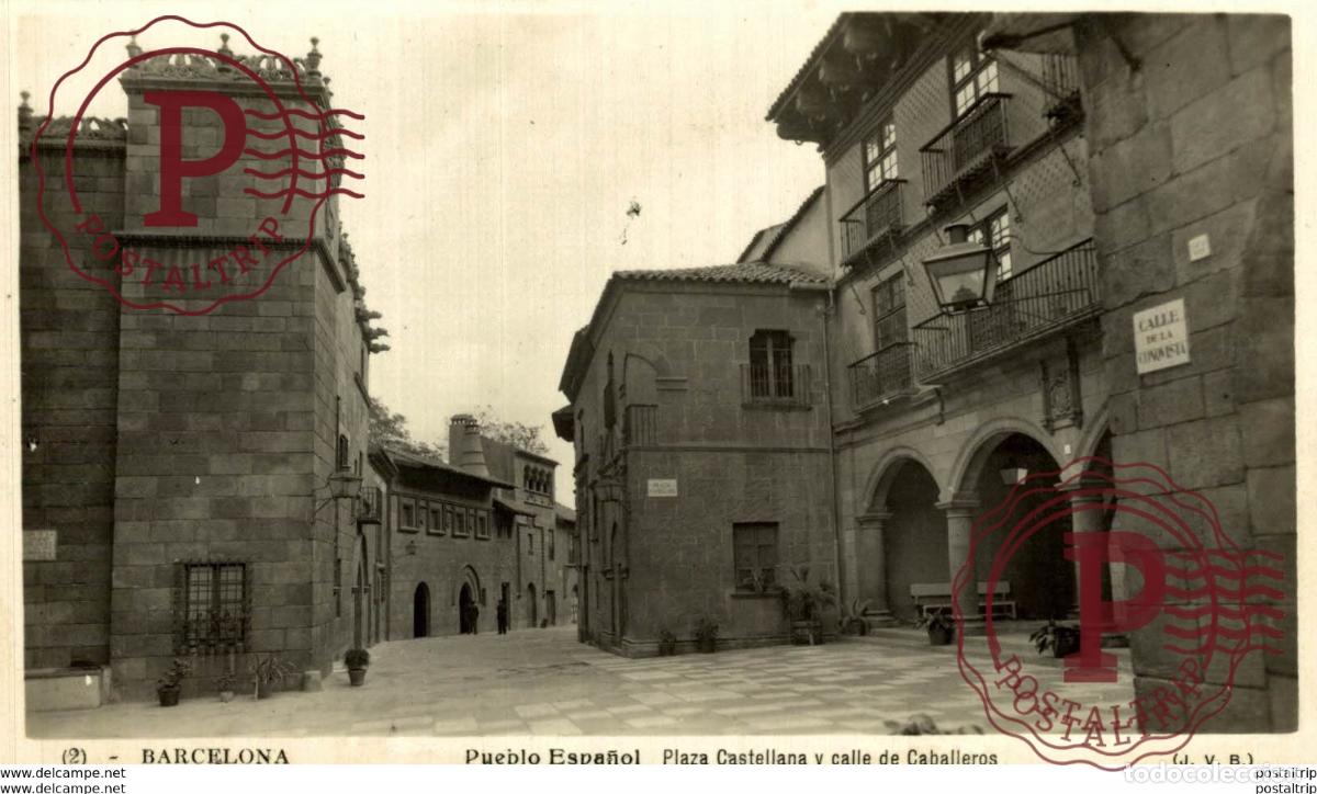 Postales: PLAZA CASTELLANA Y CALLE DE CABALLEROS - BARCELONA