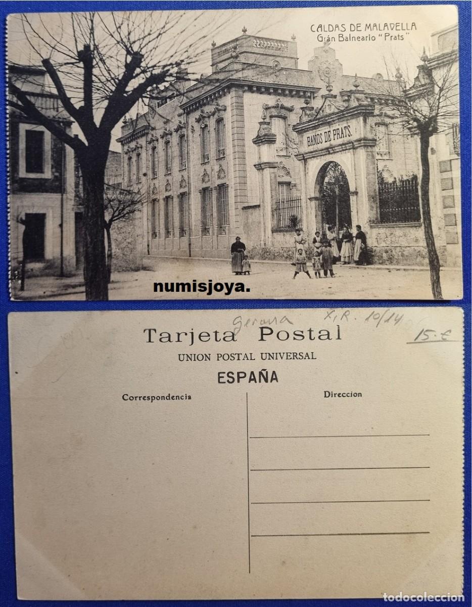 Postales: Postal CALDAS DE MALAVELLA Gerona (Espa&ntilde;a) a&ntilde;o 1910 Gr&aacute;n Balneario Ba&ntilde;os PRATS.