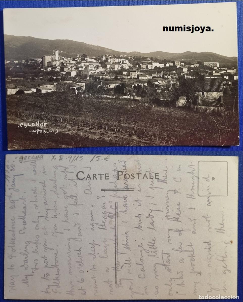 Postales: Postal CALONGE Gerona (Espa&ntilde;a) a&ntilde;o 1920 VISTA PARCIAL. Escrita.