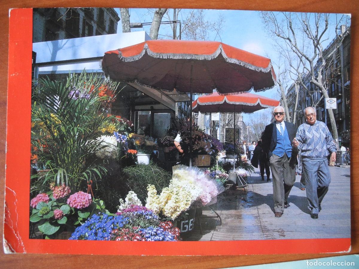 Postales: Barcelona. Rambla de las Flores. Escrita con sello 1994.