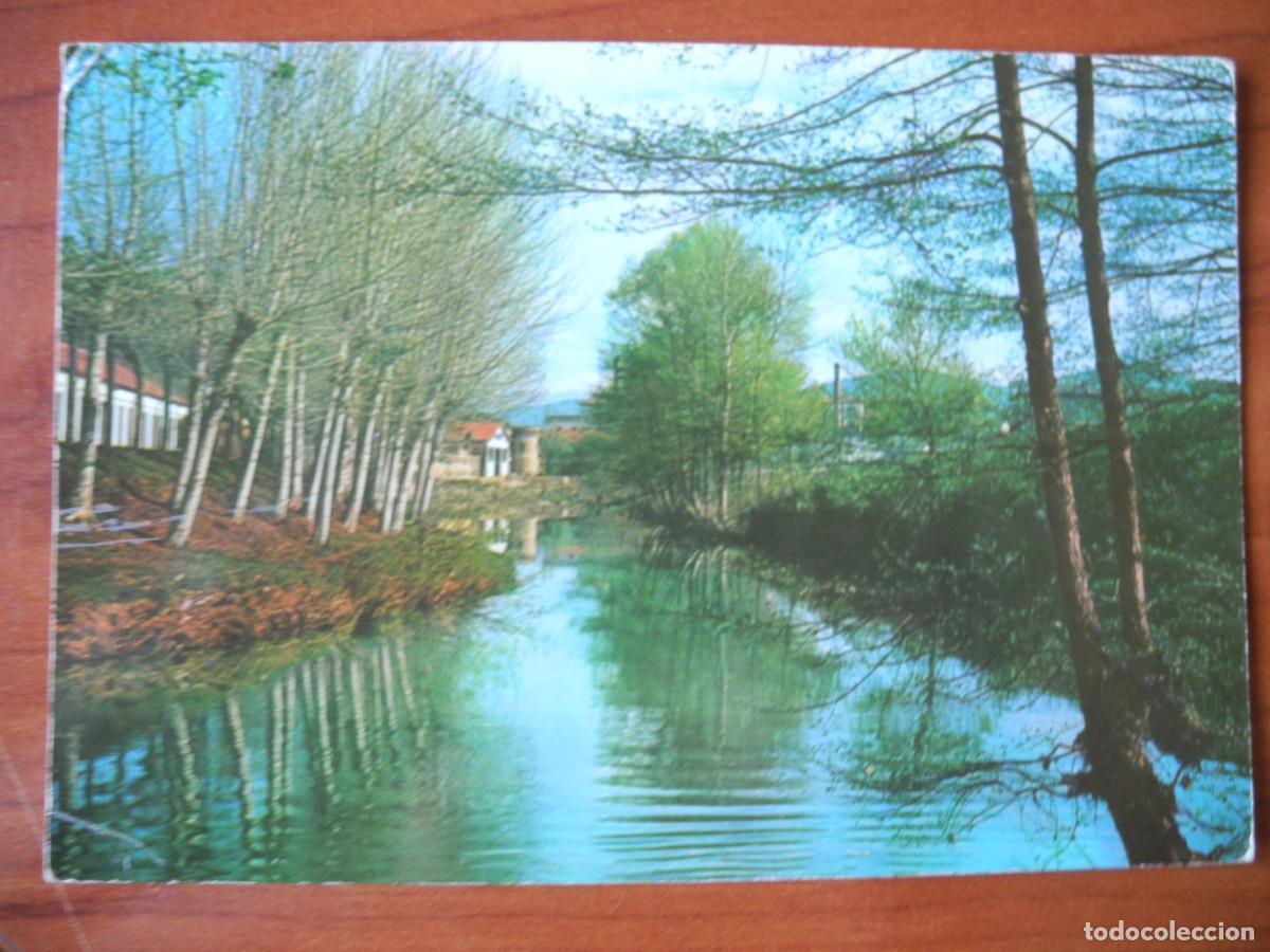 Postales: Olot. Orillas del Fluvi&aacute;. Ed. Alzamora n. 204. Escrita con sello.
