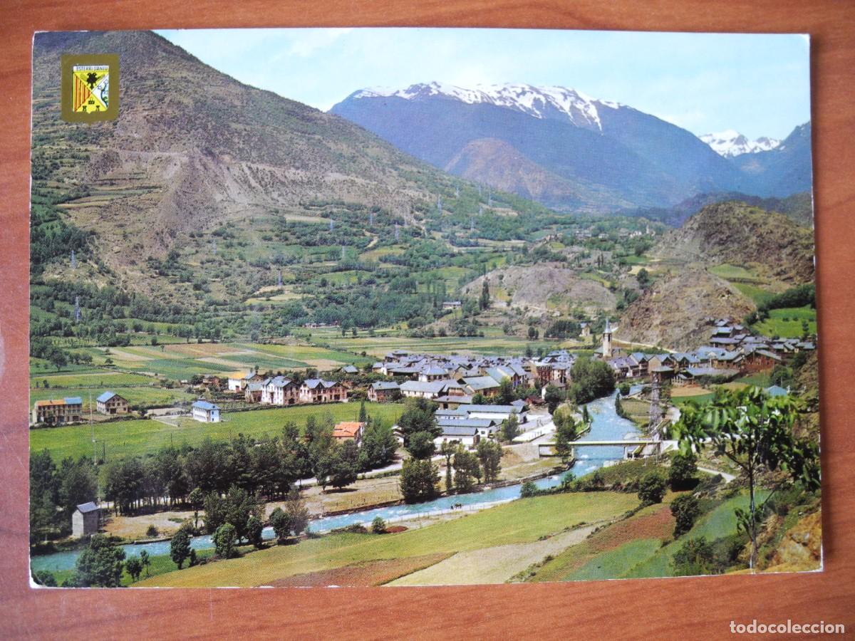 Postales: Vall d'Aneu. Panor&aacute;mica de Esterri d'Aneu. Ed. Escudo de Oro n. 973. Escrita sin sello 1973.