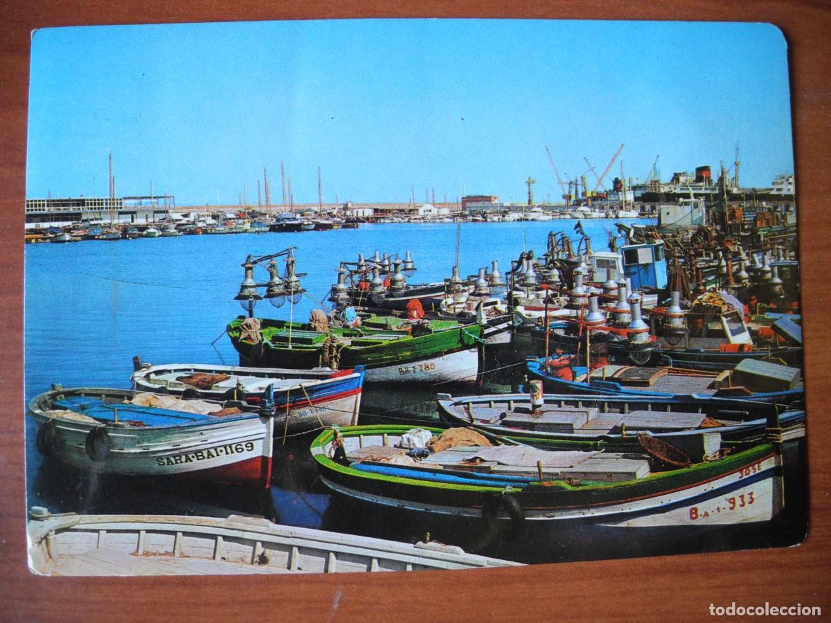 Postales: Villanueva y Geltr&uacute;. Puerto. Muelle de pescadores. Ed. KolorHam n. 5414. Circulada 1981