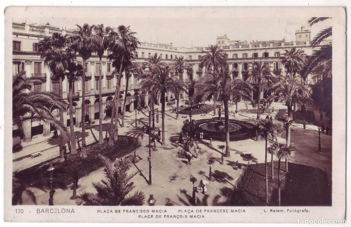 Postales: Barcelona: Plaza de Francisco Maci&aacute;. L. Roisin. Circulada (A&ntilde;os 30)