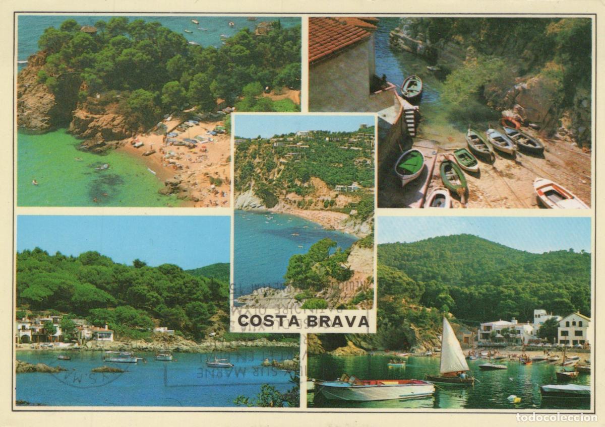 Postales: Espa&ntilde;a Pineda de Mar Vistas Costeras Con Playas Barcos Circulada *YAB203