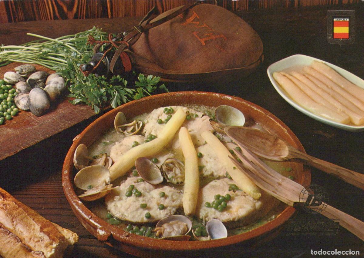 Postales: Espa&ntilde;a Barcelona Gastronom&iacute;a Merluza A la Koskera Plato T&iacute;pico Unposted *YAB210