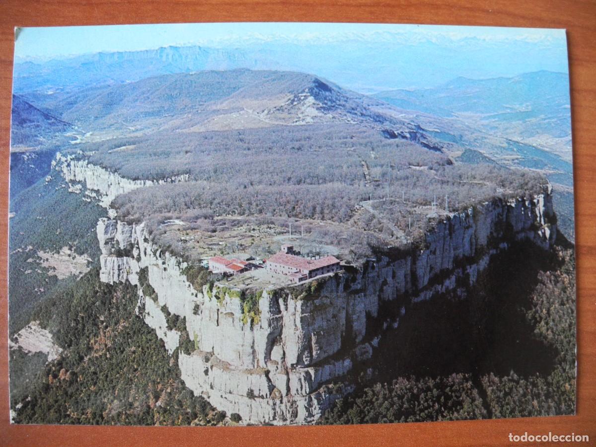 Postales: Vista a&egrave;rea del Santuari de Ntra. Sra. del Far. En el dorso men&uacute; de Enlace 1985