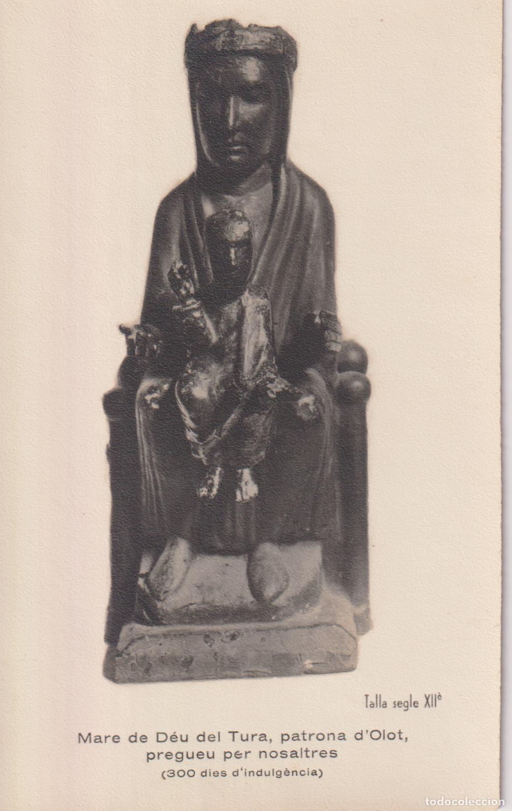 Postales: OLOT (GIRONA) MARE DE D&Eacute;U DEL TURA, PATRONA D'OLOT - TALLA SEGLE XII - DORS EN BLANC