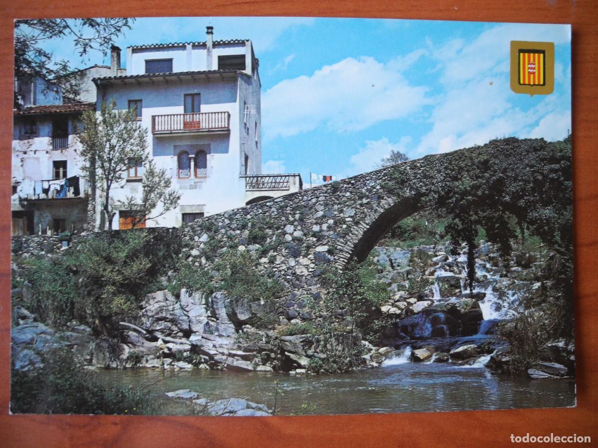 Postales: Sant Feliu de Pallerols. Puente rom&aacute;nico. Ed. Escudo de Oro n. 4955. Nueva