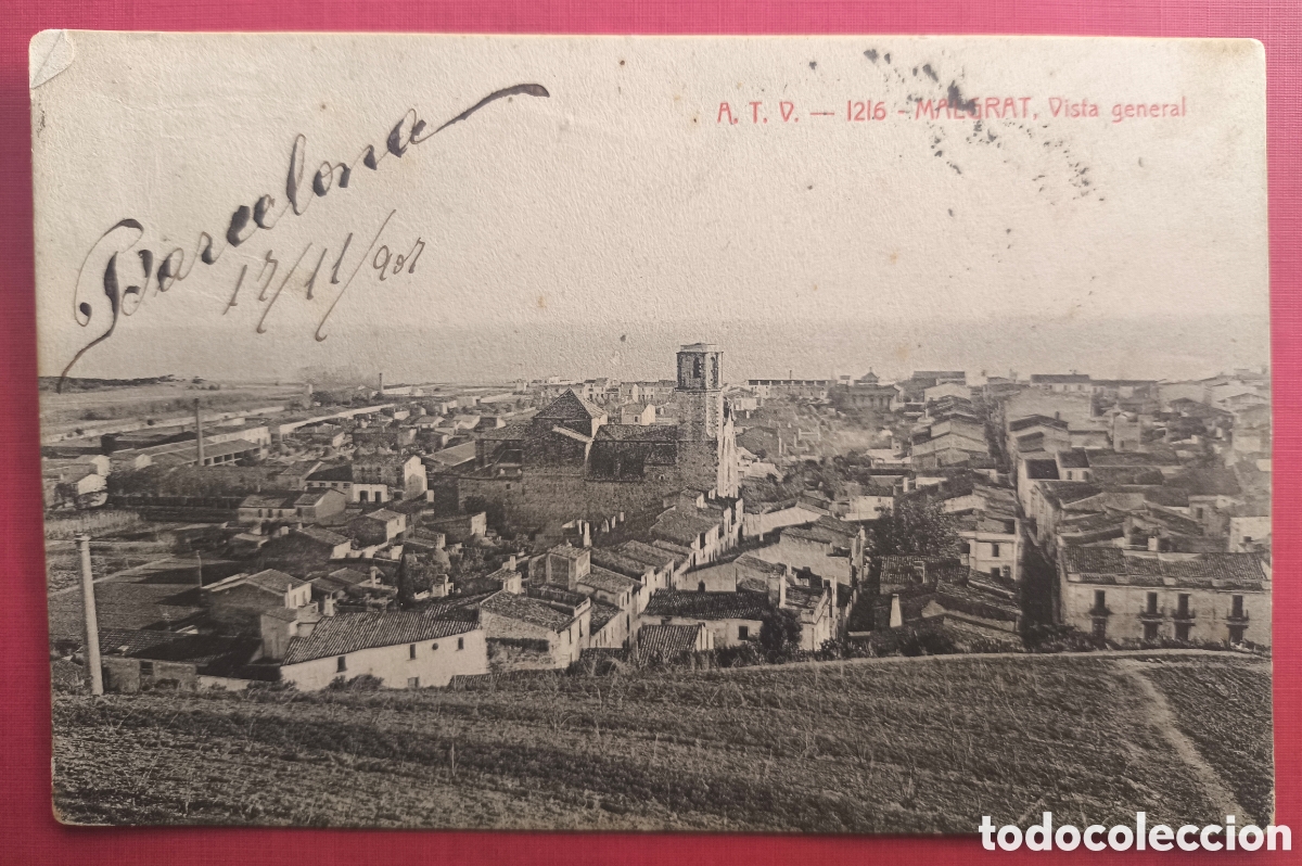 Postales: MALGRAT VISTA GENERAL POSTAL FOTOTIPIA CIRCULADA 1907