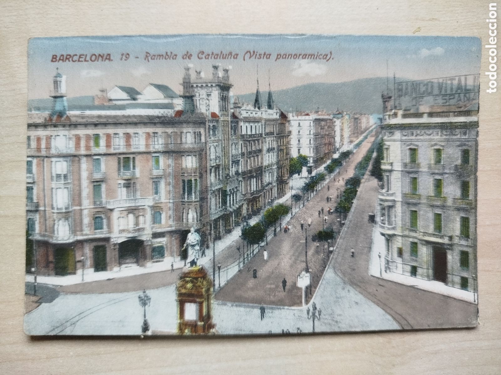Postais: Postal Antigua Barcelona - Rambla de Catalu&ntilde;a - Ed. Venini - Coloreada
