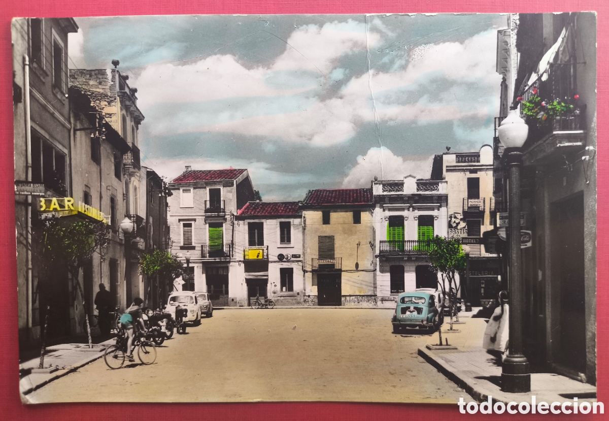Postales: SANTA MARIA DE PALAUTORDERA PLA&Ccedil;A MAJOR POSTAL FOTOGR&Aacute;FICA COLOREADA C. 1960