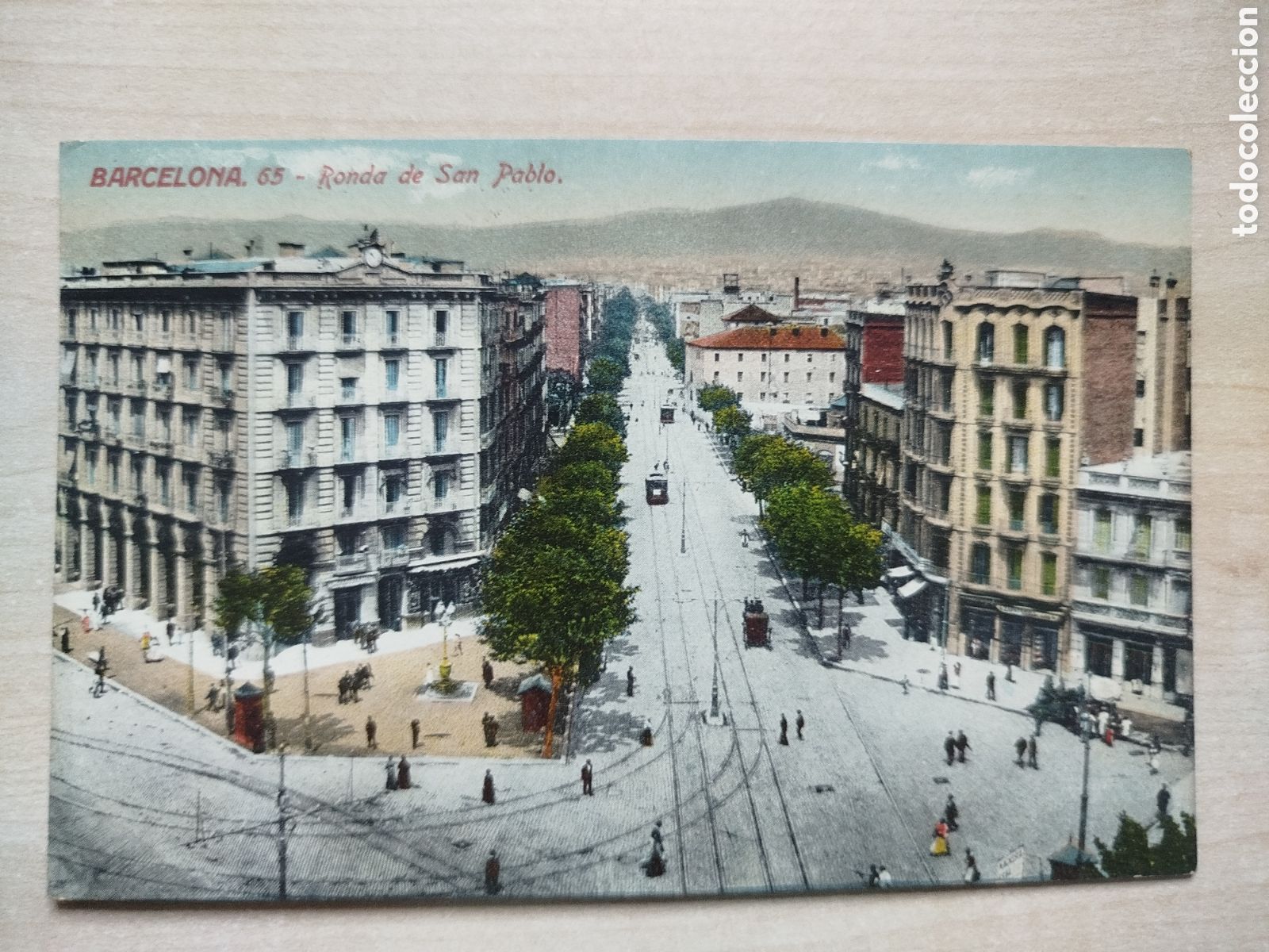 Postales: Postal Antigua Barcelona - Ronda de Sant Pau - Ed. Venini - Coloreada