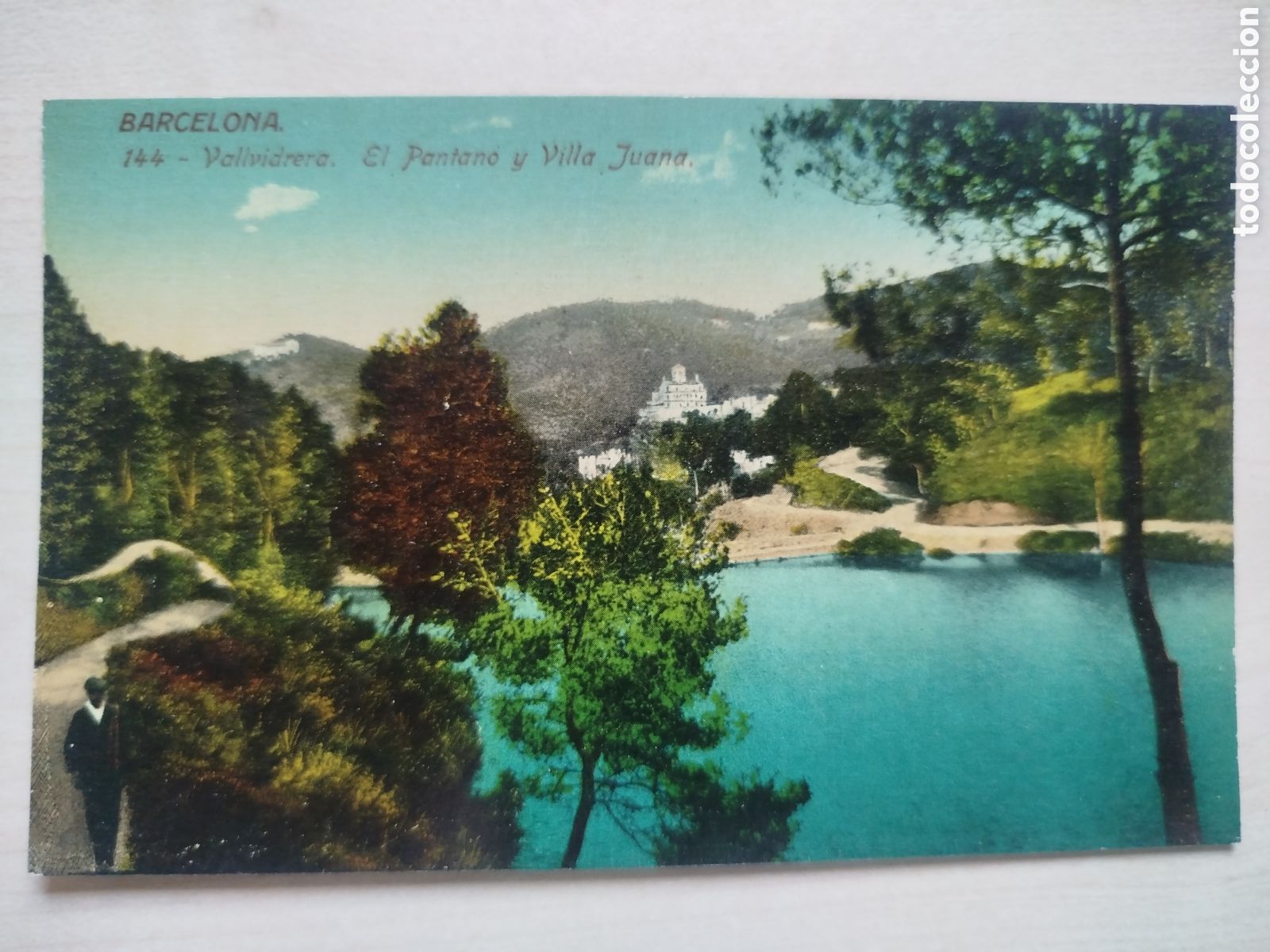 Postales: Postal Antigua Barcelona - Vallvidrera El Pantano y Villa Juana - Ed. Venini - Coloreada