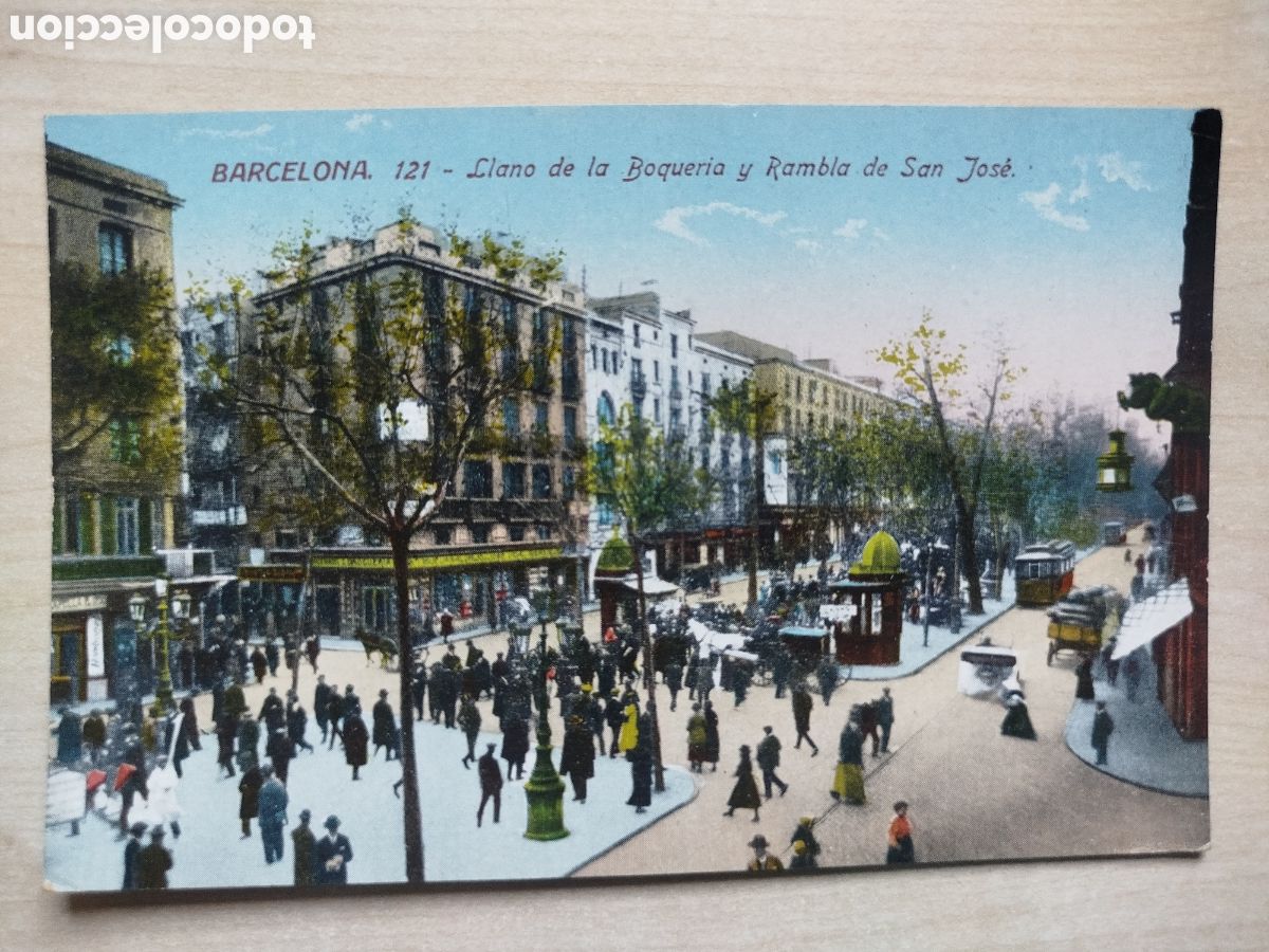 Postales: Postal Antigua Barcelona - Llano de la Boqueria - Ed. Venini - Coloreada