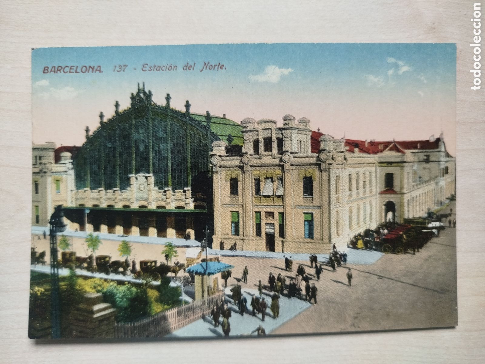 Postales: Postal Antigua Barcelona - Estaci&oacute;n del Norte - Ed. Venini - Coloreada