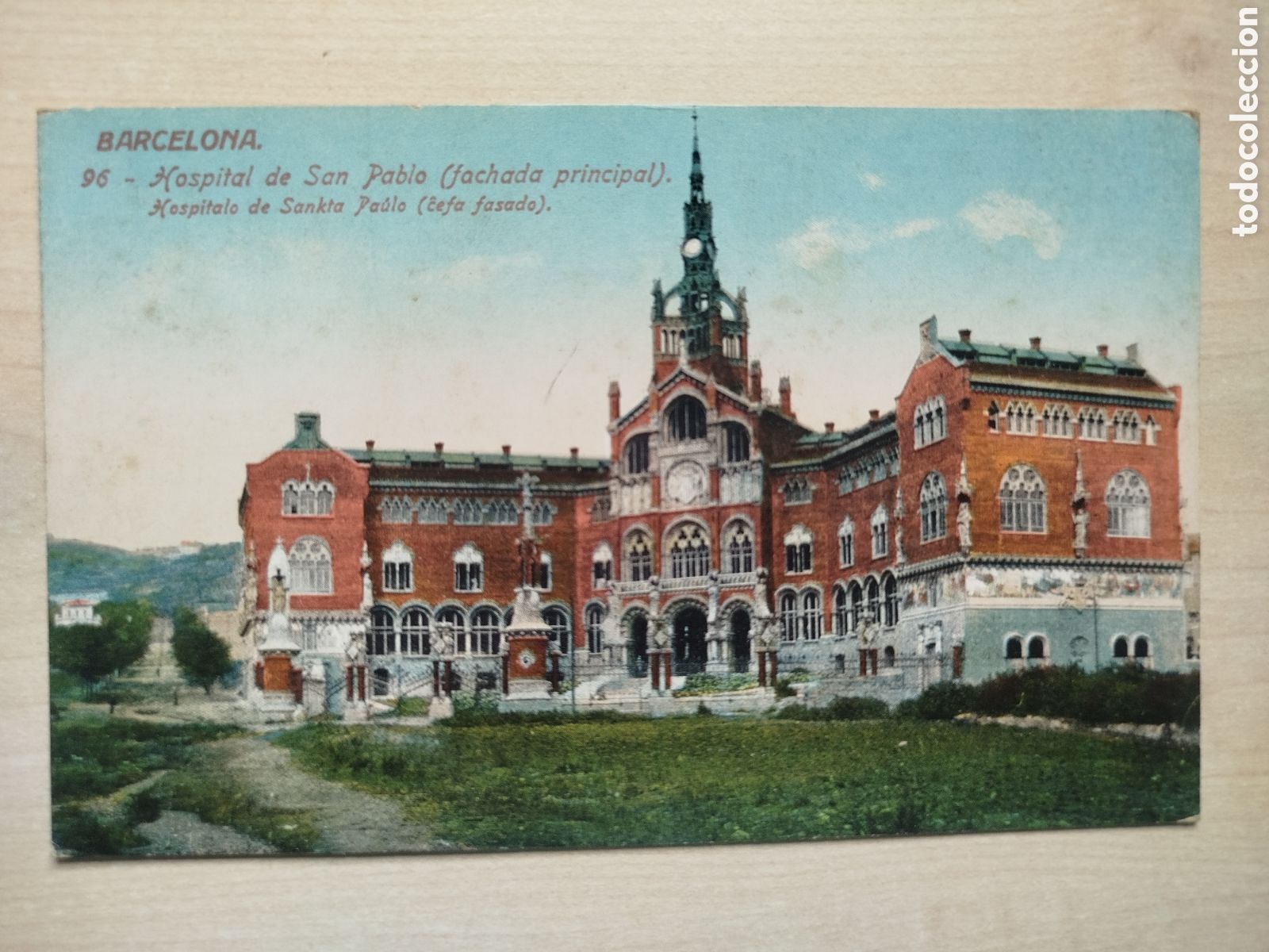 Postales: Postal Antigua Barcelona - Hospital de San Pablo Fachada - Ed. Venini - Coloreada