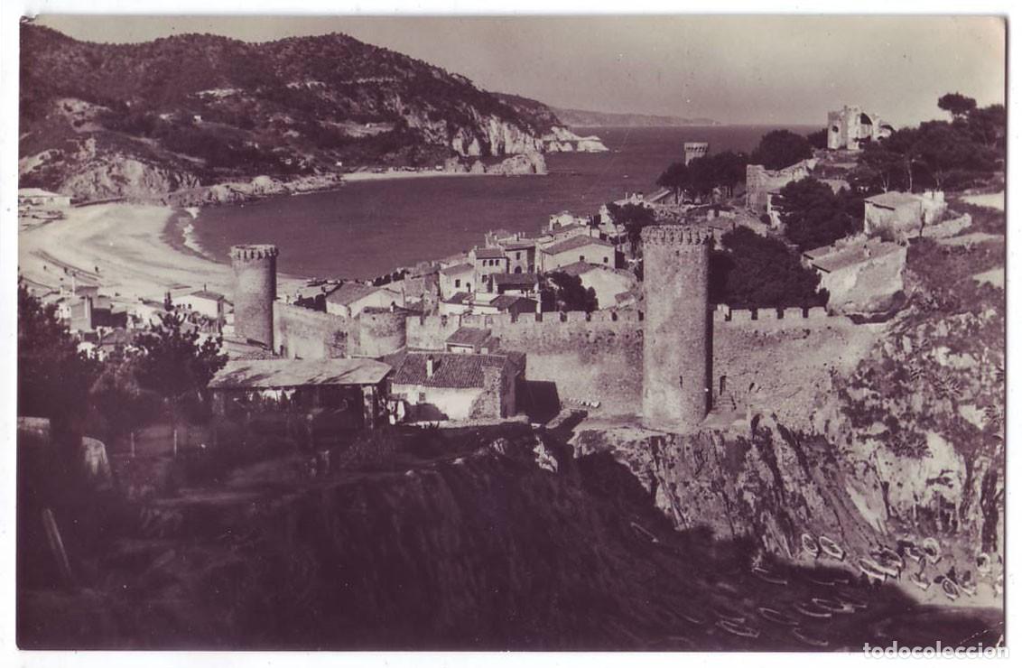 Postales: Costa Brava (Gerona): Tossa de mar. Vil-la Vella y El Codolar. Comercial Prat. Circulada (A&ntilde;os 50)