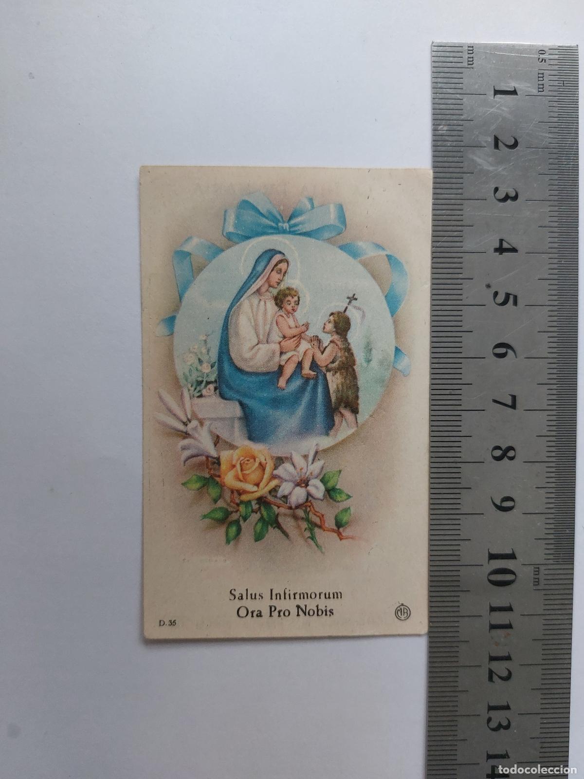 Postales: Estampa religiosa con la Virgen Mar&iacute;a y el Ni&ntilde;o Jes&uacute;s