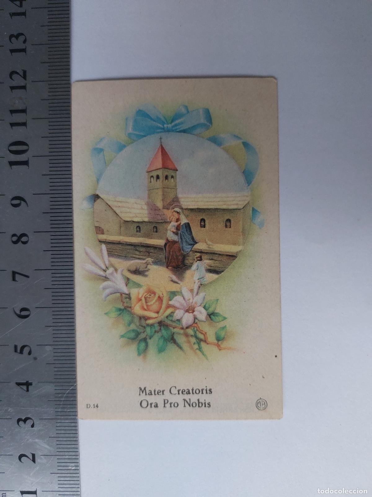 Postales: Estampa devocional religiosa de la Sant&iacute;sima Virgen Mater Creatoris