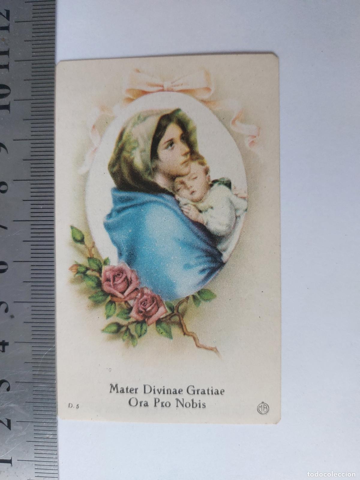 Postales: Estampa de la Virgen Mar&iacute;a con el Ni&ntilde;o Jes&uacute;s y Consejos Religiosos