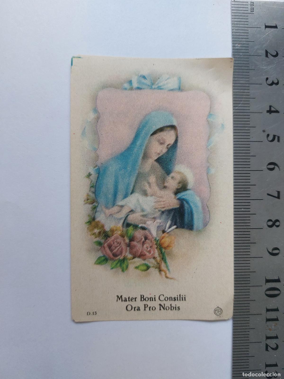 Postales: Estampa Devocional Mater Boni Consilii Virgen con Ni&ntilde;o