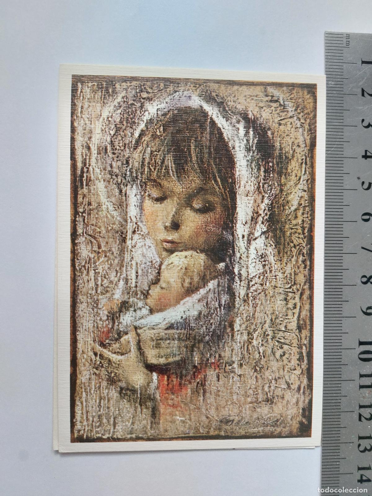 Postales: Estampa de arte religioso con representaci&oacute;n de la Virgen y el Ni&ntilde;o