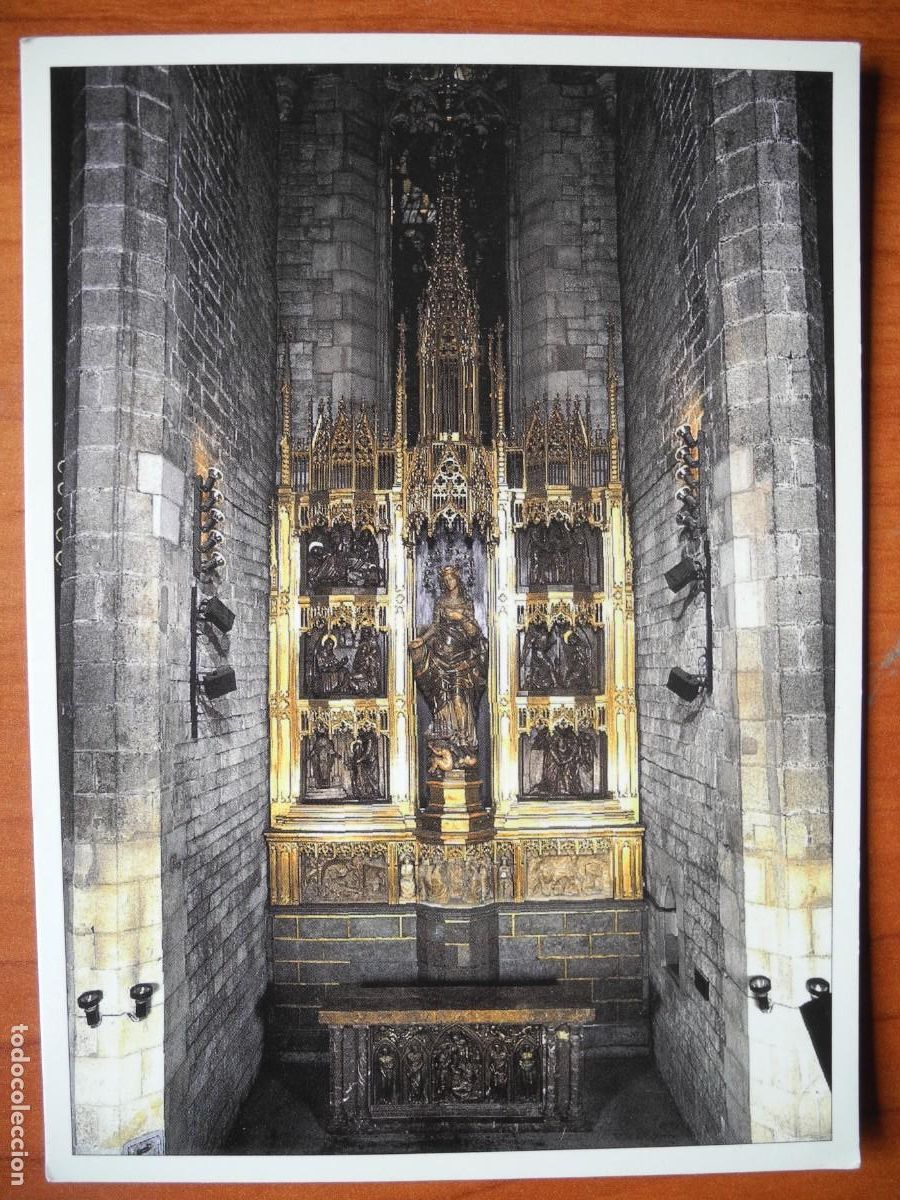 Postales: Retaule de la Mare de D&eacute;u de l'Esperan&ccedil;a. Bas&iacute;lica de Santa Maria del Mar. Escrita