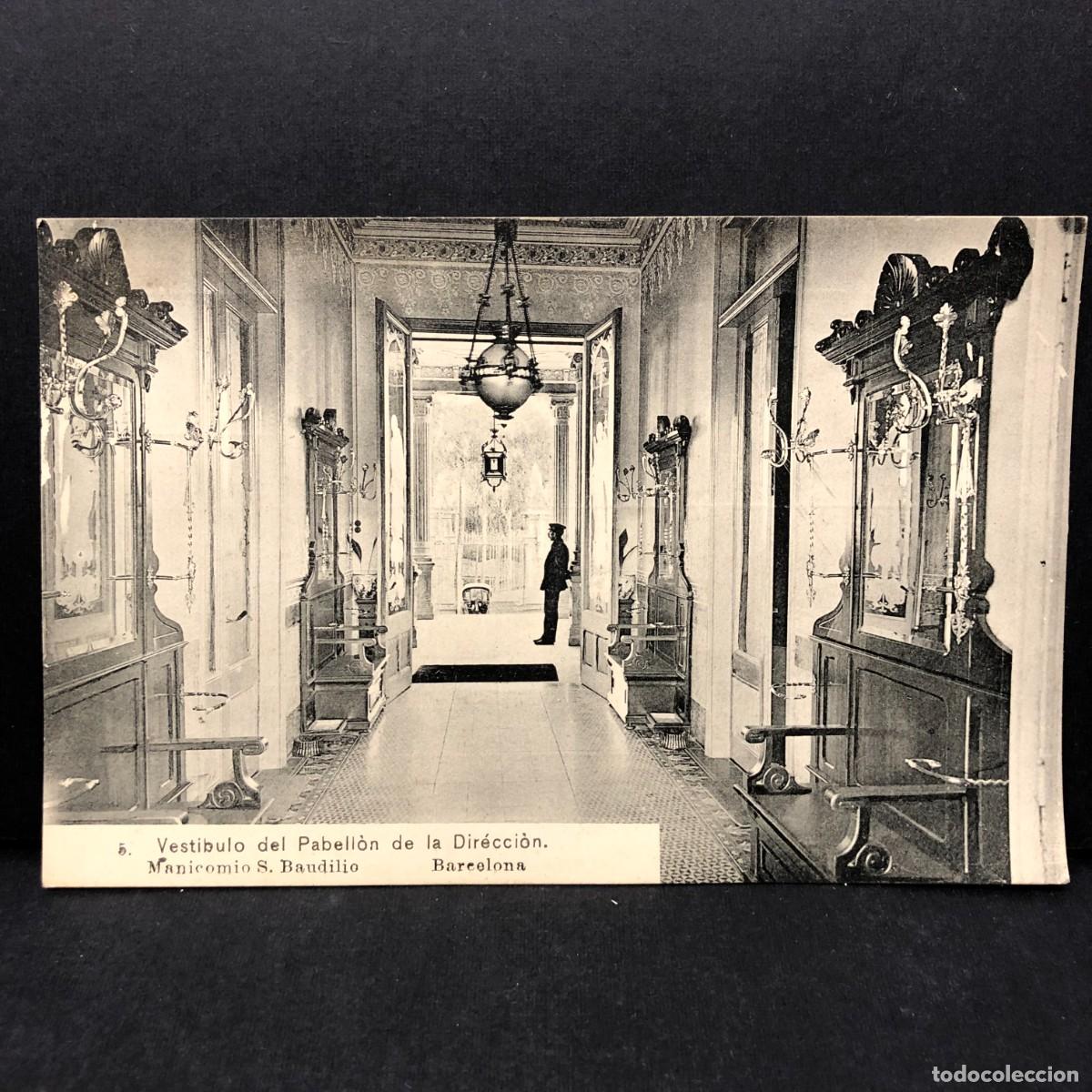 Postales: VESTIBULO DEL PABELL&Oacute;N DE LA DIRECCI&Oacute;N - MANICOMIO S. BAUDILIO - BARCELONA - 5 - POSTAL / 3349