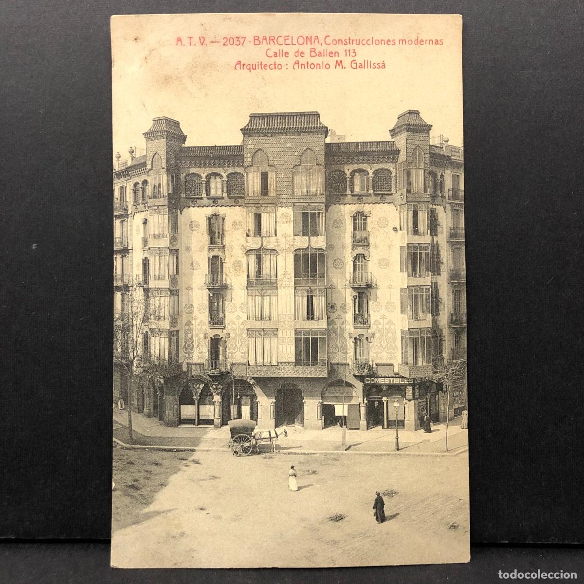 Postales: BARCELONA - CONSTRUCCIONES MODERNAS - ANTONIO M. GALLIS&Aacute; - A.T.V. - 2037 - POSTAL / 3369