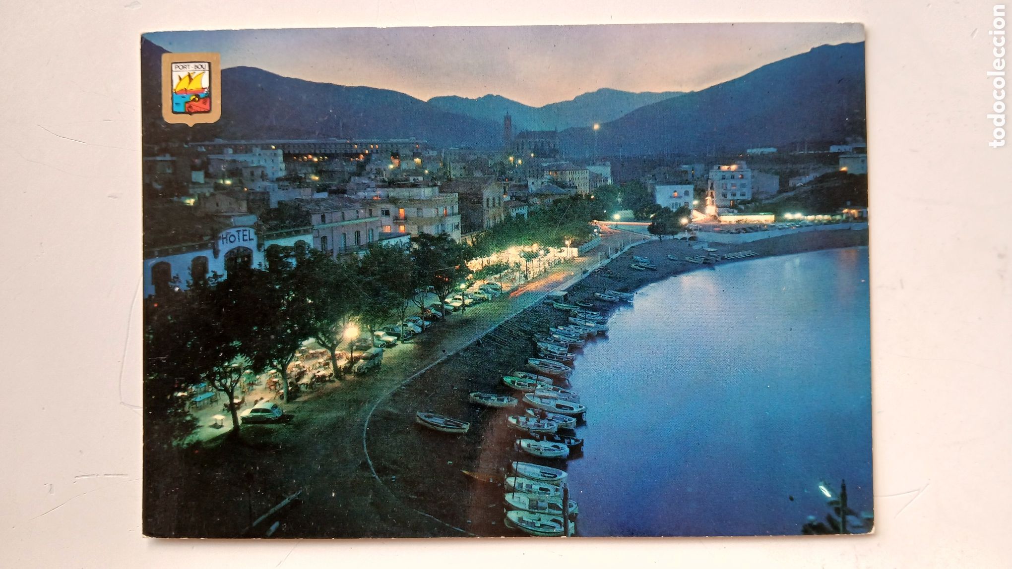 Postales: PORT-BOU POSTAL VISTA NOCTURA COSTA BRAVA CATALUNYA ESCUDO DE ORO SOBERANAS N&ordm; 1541 SIN CIRCULAR