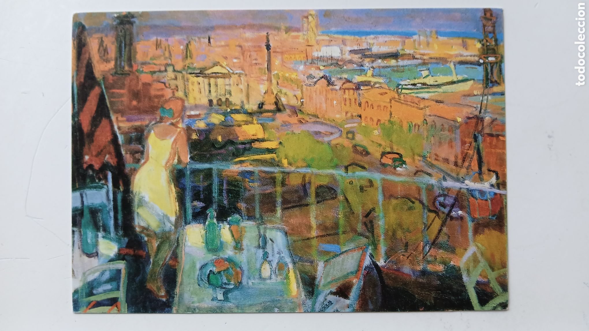 Postales: TARJETA TIPO POSTAL BARCELONA DESDE MIRAMAR PINTURA ARTEXPO 97 LLUIS AMER