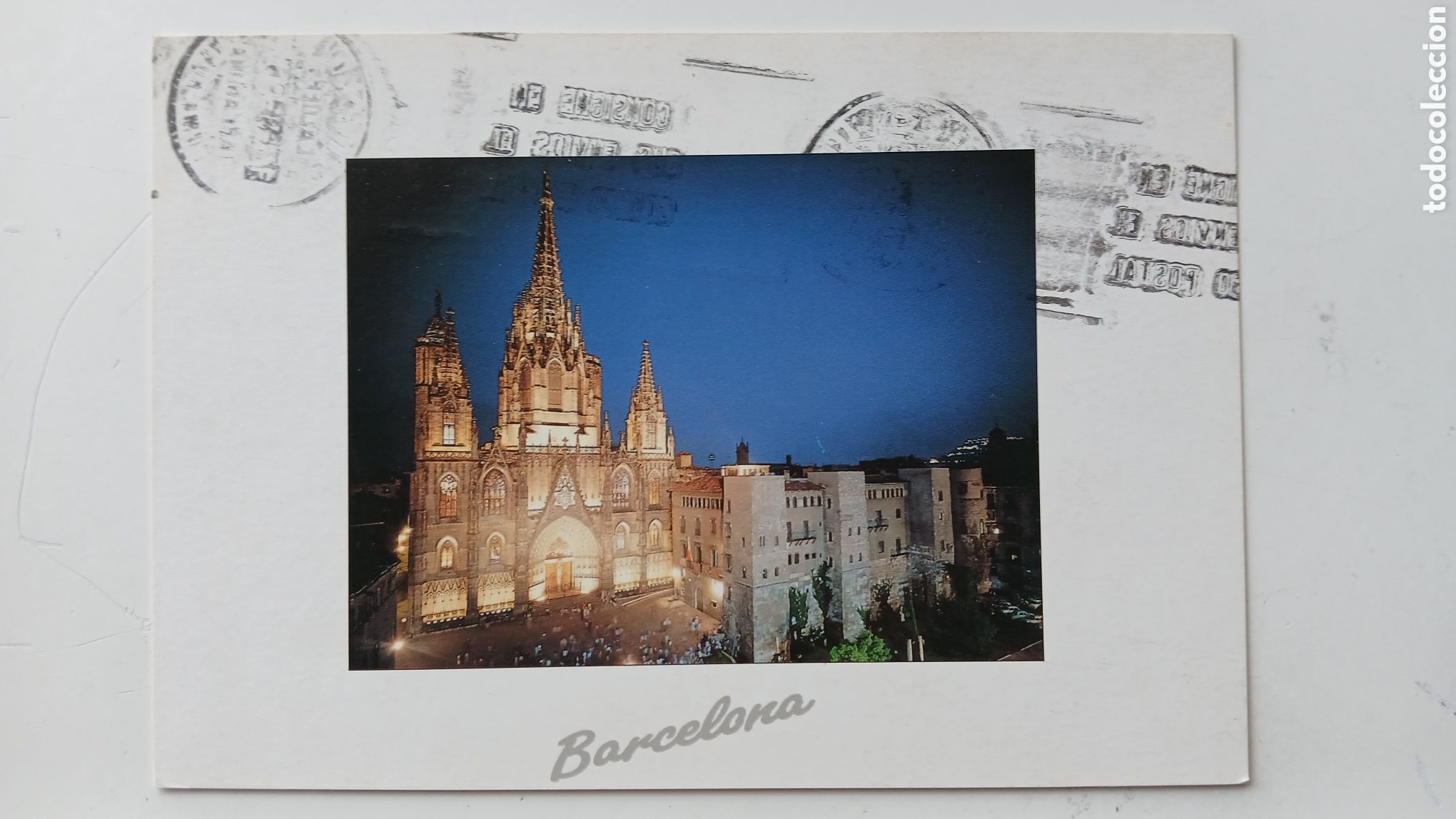 Postales: POSTAL BARCELONA CATEDRAL EMISIONS FOTOGR&Agrave;FIQUES IB40 BAS&Iacute;LICA CIRCULADA