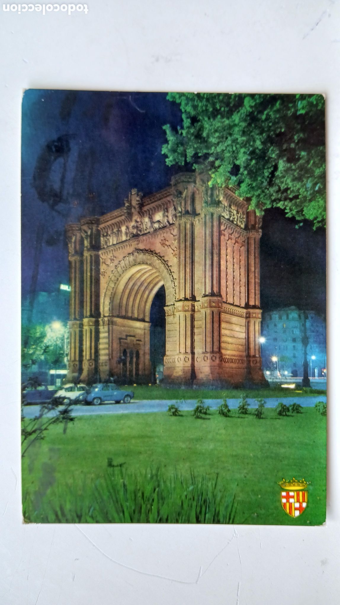 Postales: POSTAL BARCELONA ARC DE TRIOMF NOCTURNA ARCO TRIUMFO CUSC&Oacute; N&ordm; 35 CIRCULADA 1964