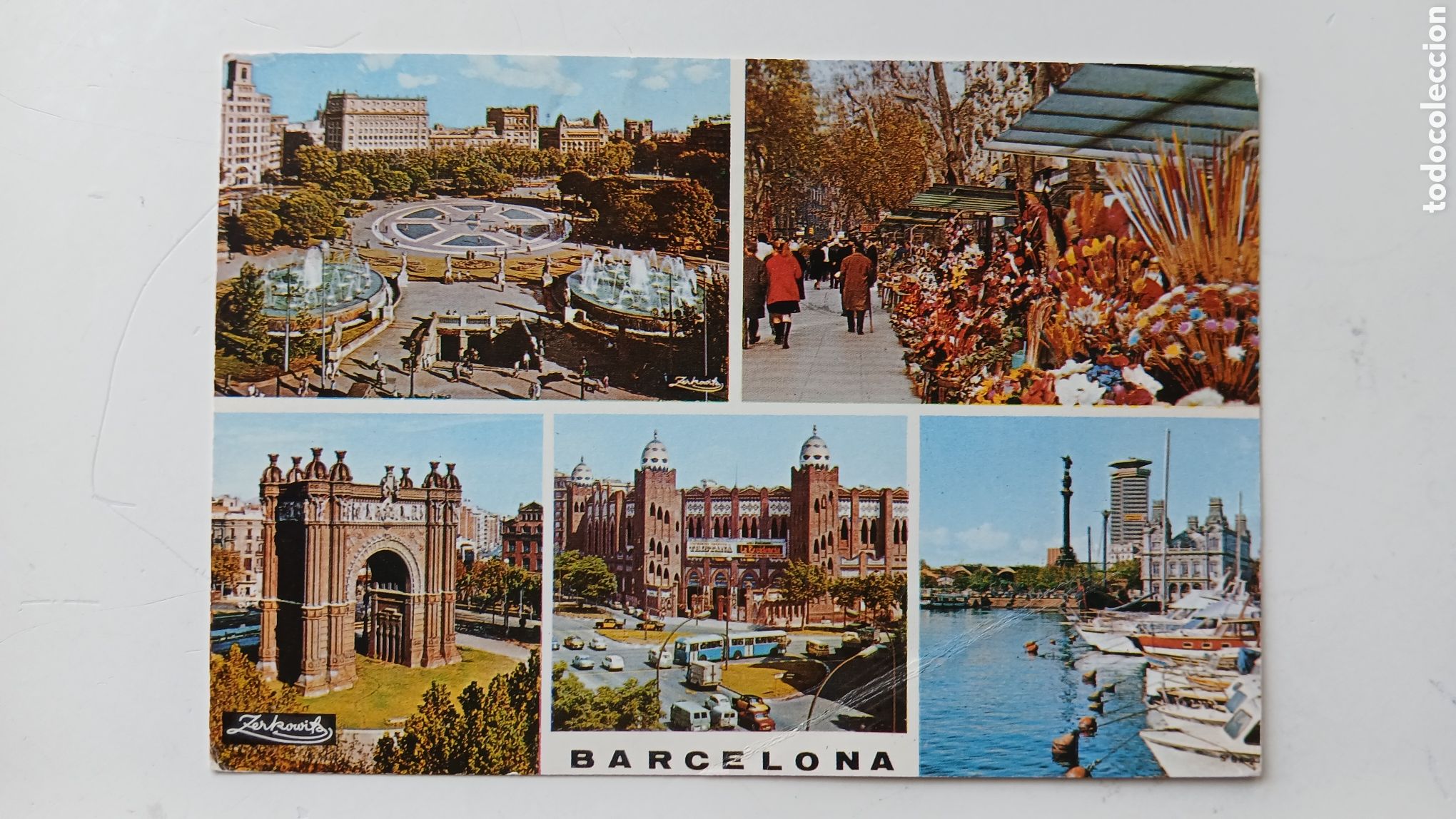 Postales: POSTAL BARCELONA MULTIVISTA ZERKOWITZ N&ordm; 2105 RAMBLAS ARC DE TRIOMF MONUMENTAL COL&Oacute;N PLA&Ccedil;A CATALUNYA