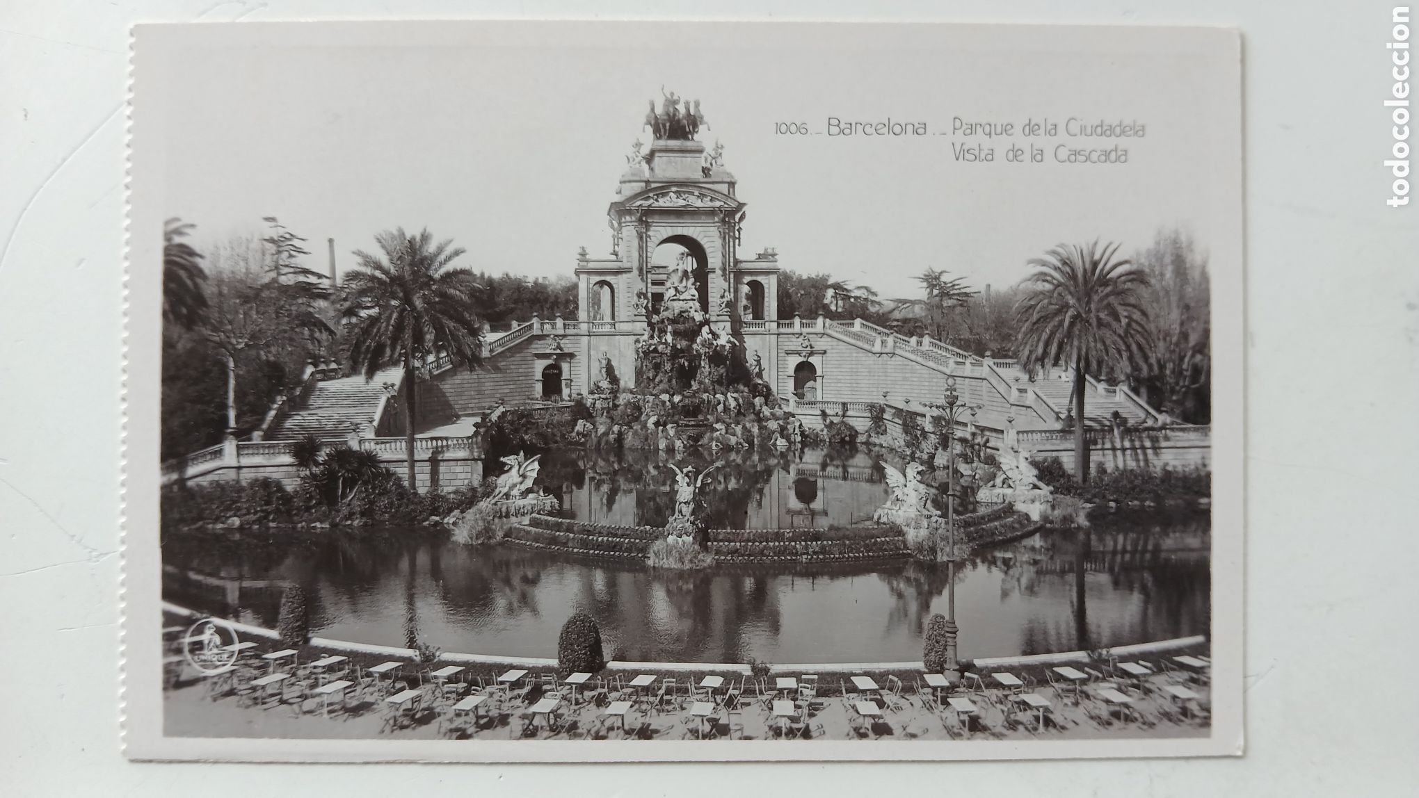 Postales: POSTAL BARCELONA PARQUE DE LA CIUDADELA CASCADA B/N EDICIONES UNIQUE N&ordm; 1006 SIN CIRCULAR
