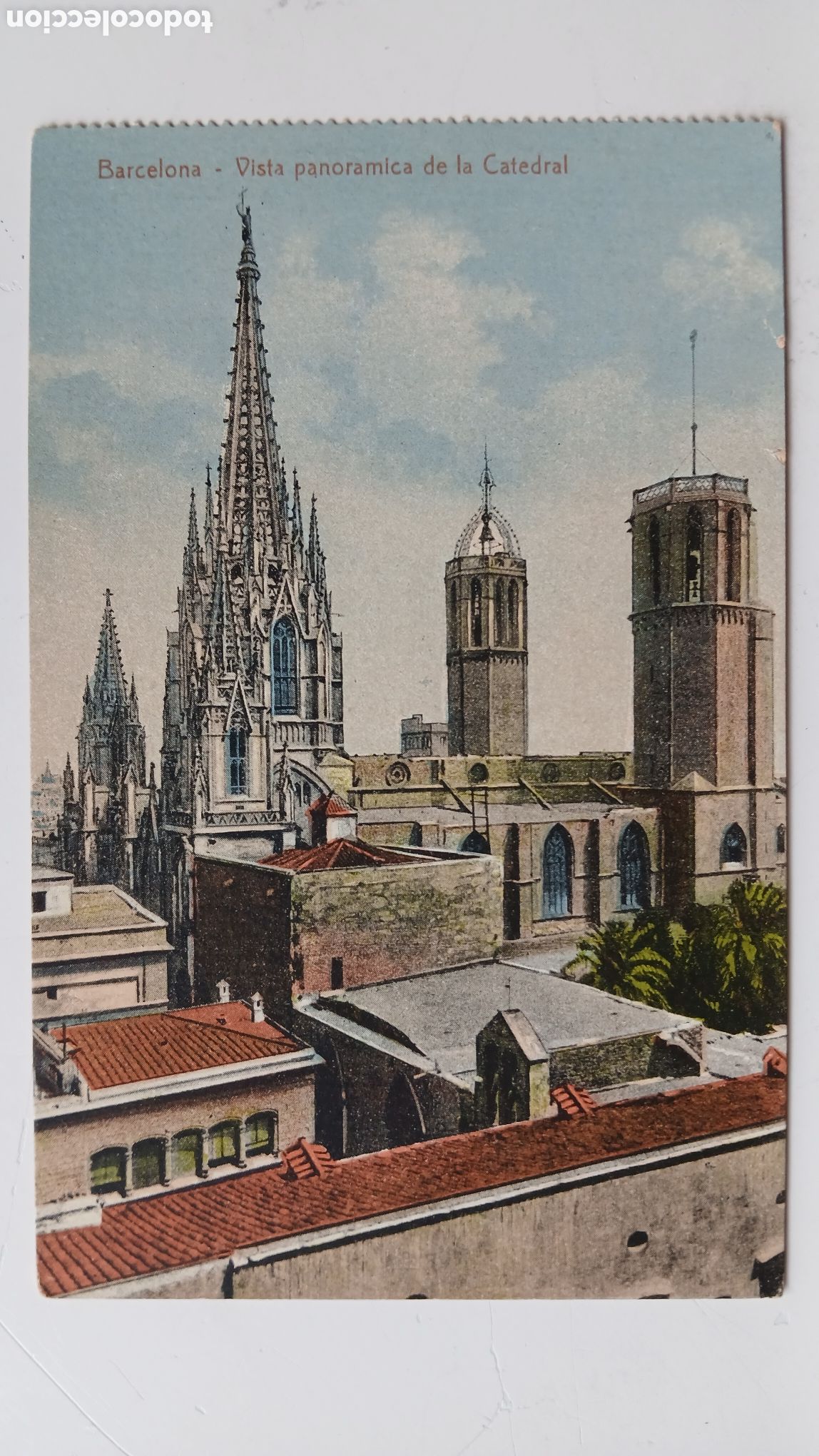 Postales: POSTAL BARCELONA CATEDRAL FACHADA VISTA PANOR&Aacute;MICA UNION POSTAL UNIVERSAL S 13936 SIN CIRCULAR