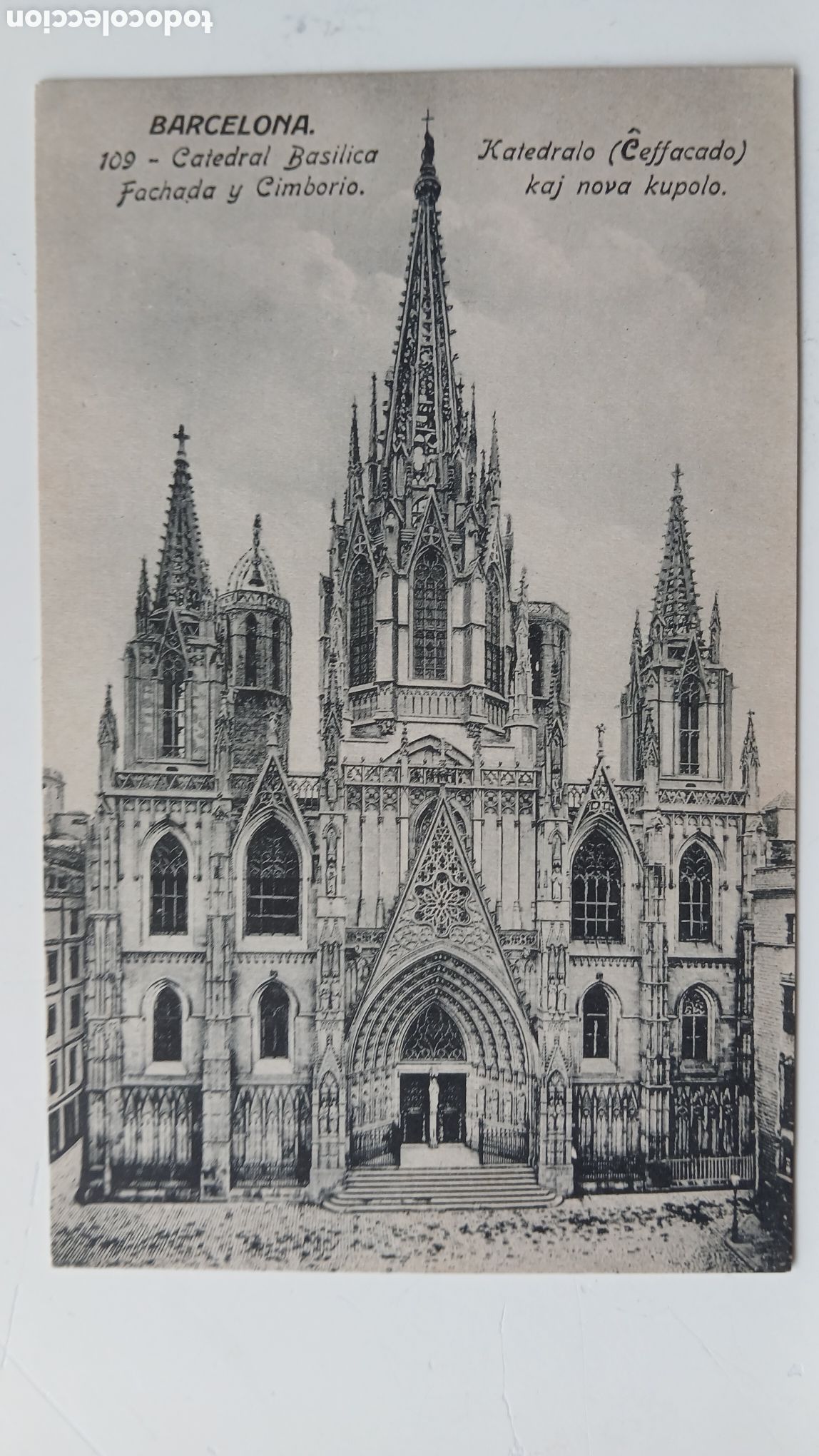 Postales: POSTAL BARCELONA CATEDRAL FACHADA JORGE VENINI N&ordm; 109 SIN CIRCULAR