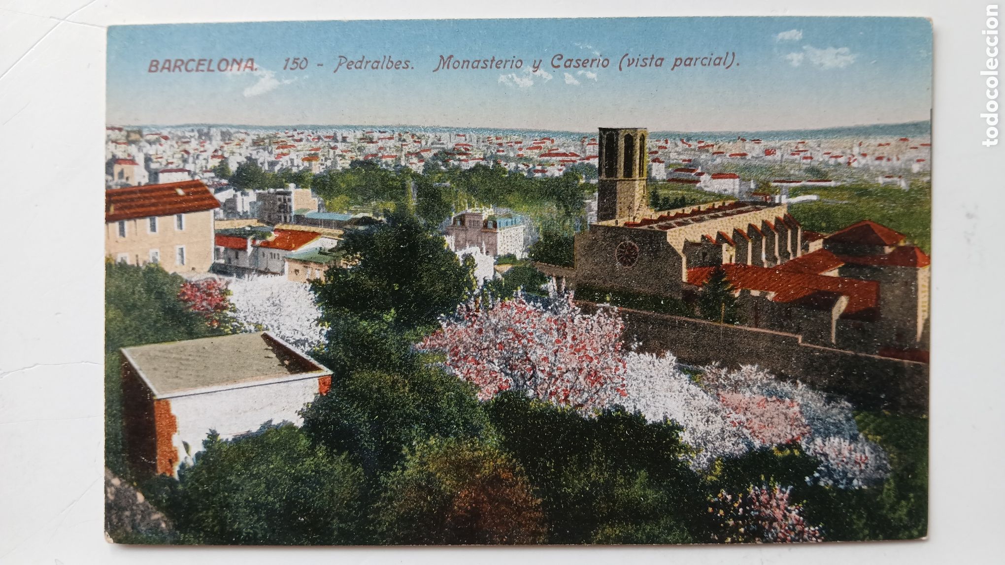 Postales: POSTAL BARCELONA COLOREADA PEDRALBES MONASTERIO Y CASERIO N&ordm; 150 JORGE VENINI SIN CIRCULAR