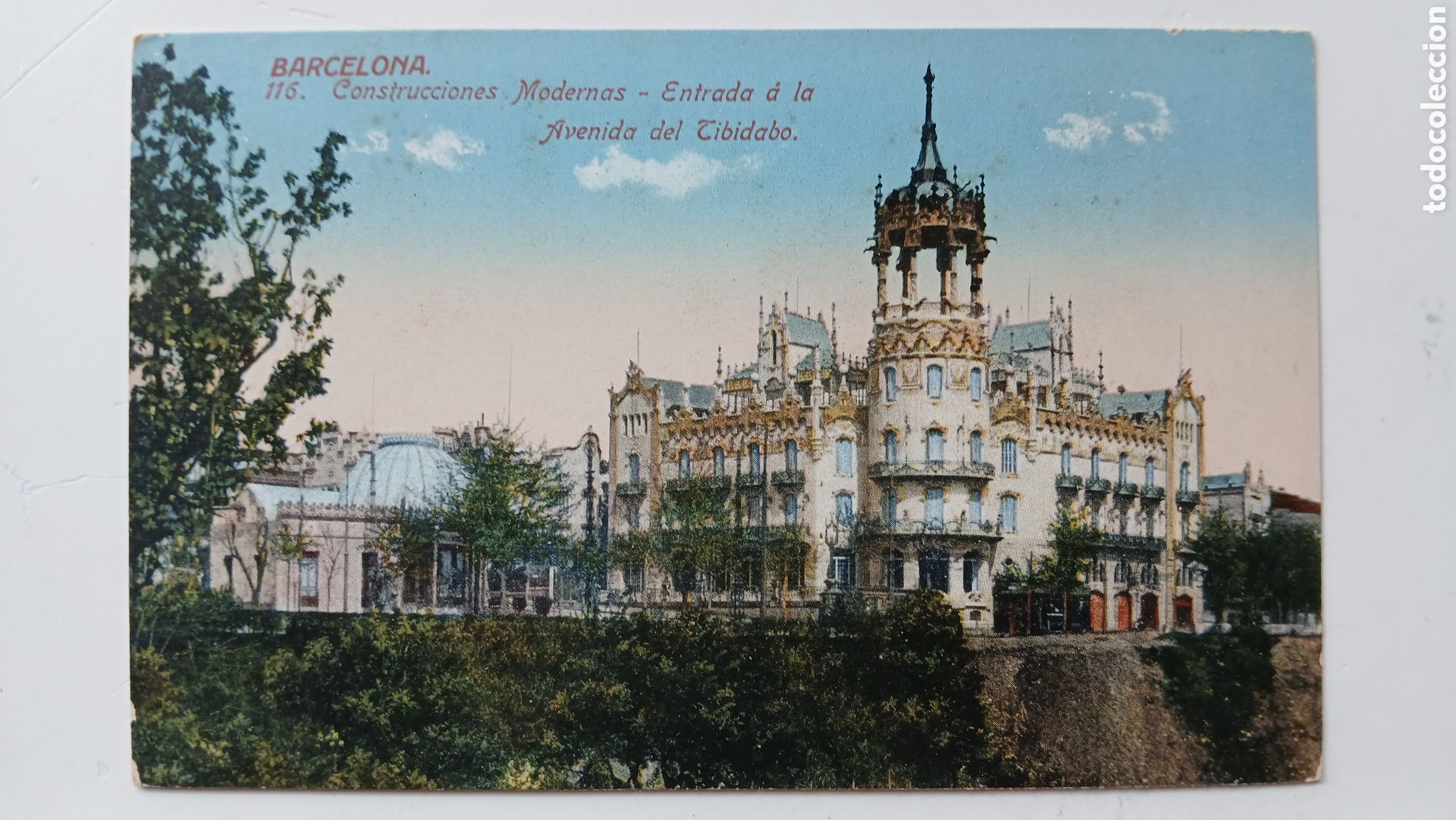 Postales: POSTAL BARCELONA COLOREADA AVENIDA TIBIDABO EDIFICI LA ROTONDA N&ordm; 116 JORGE VENINI SIN CIRCULAR