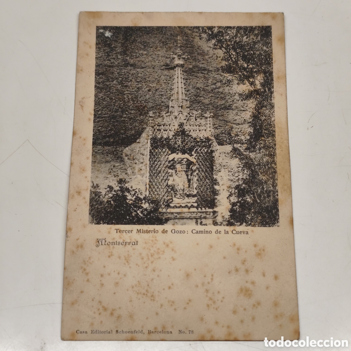 Postales: MONTSERRAT - TERCER MISTERIO DE GOZO - CAMINO DE LA CUEVA - SCHOENFELD - N&ordm; 78 - POSTAL / 3417