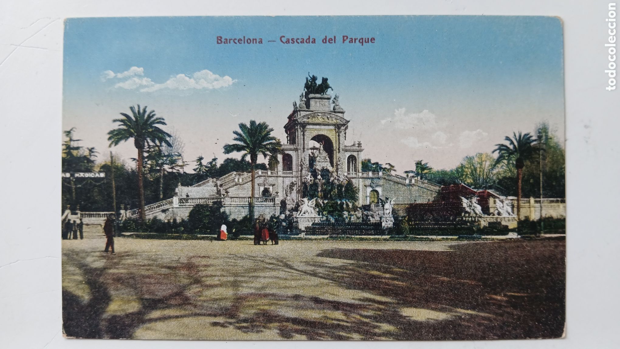 Postkarten: POSTAL BARCELONA COLOREADA CASCADA PARQUE CIUTADELLA UNION UNIVERSAL MODERN SERIE N&ordm; 11394 S/C
