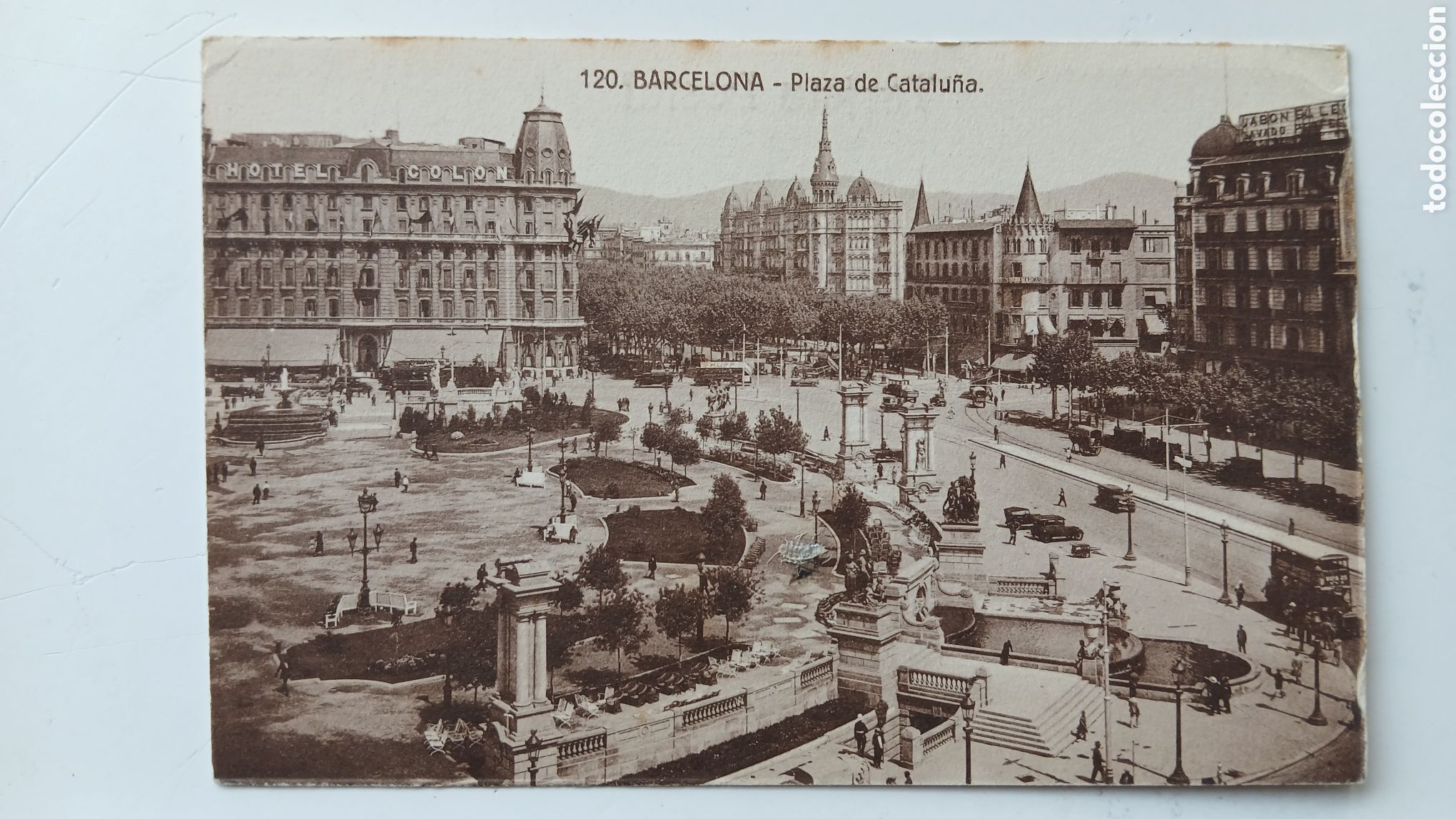 Postales: POSTAL BARCELONA B/N PLAZA CATALU&Ntilde;A N&ordm; 120 FERGUI ESCRITA EN 1964
