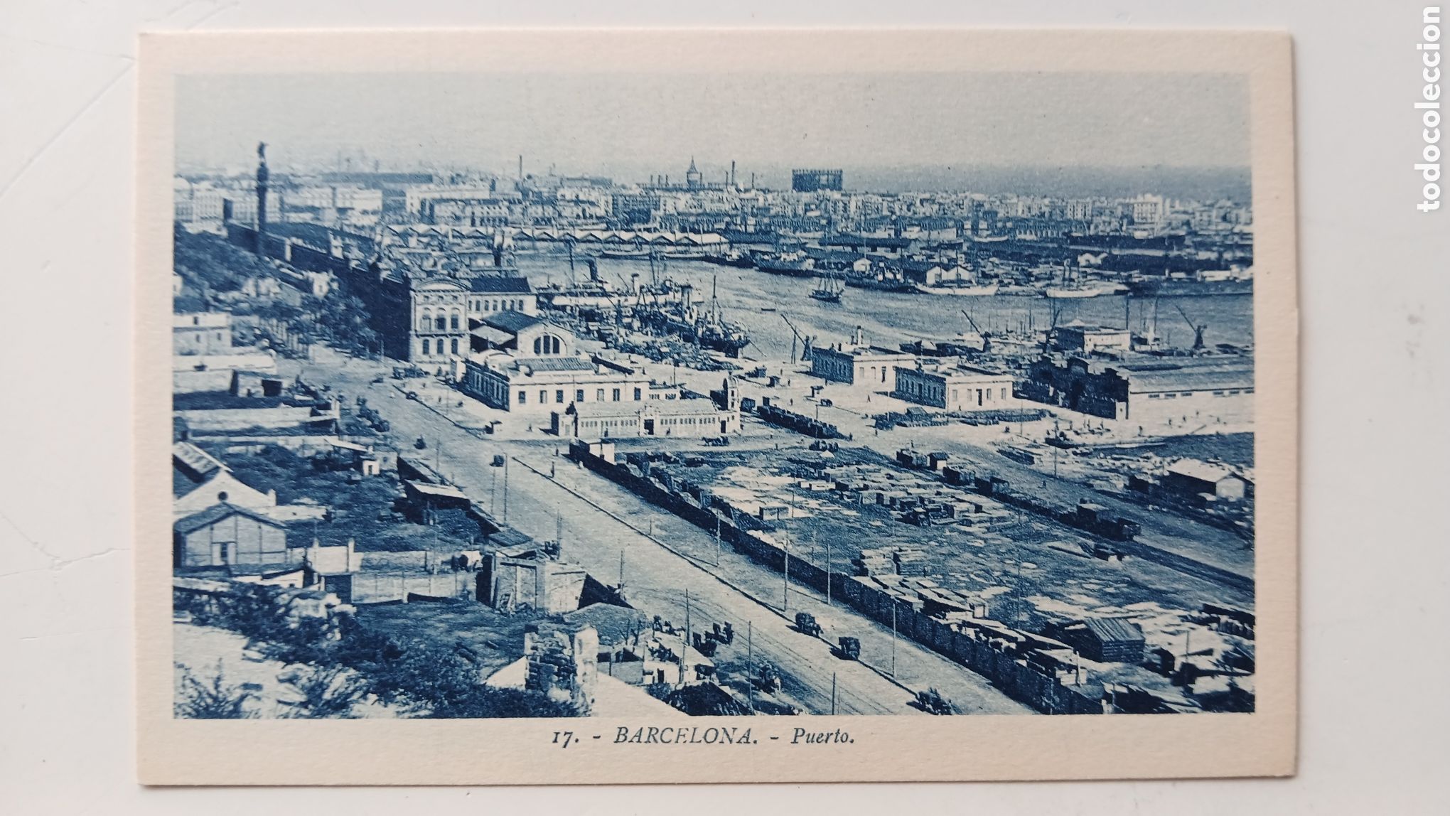 Postales: POSTAL BARCELONA B/N PUERTO COL&Oacute;N PANOR&Aacute;MICA ROISIN N&ordm; 17 SIN CIRCULAR