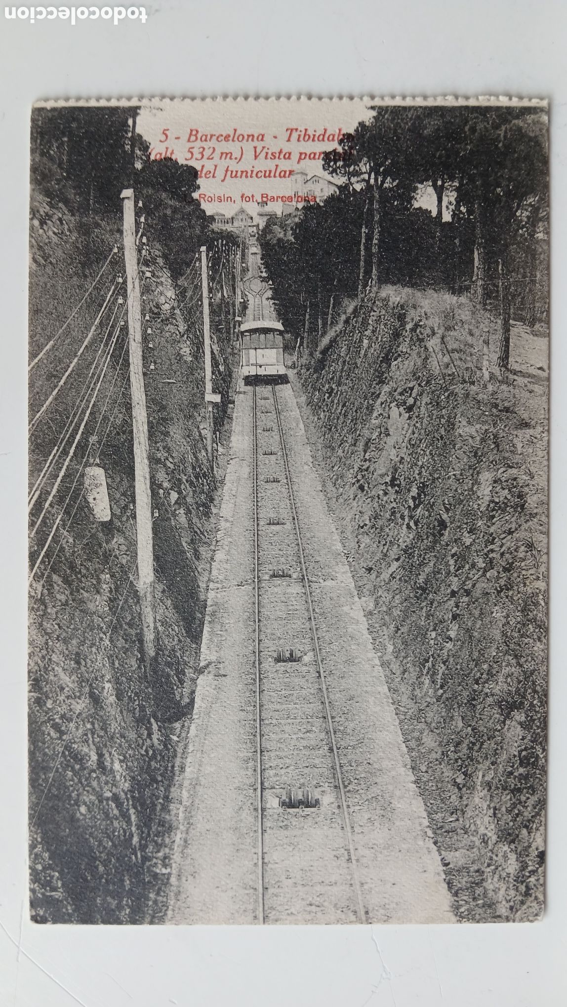Postales: POSTAL BARCELONA B/N TIBIDABO FUNICULAR ROISIN N&ordm; 5 SIN CIRCULAR