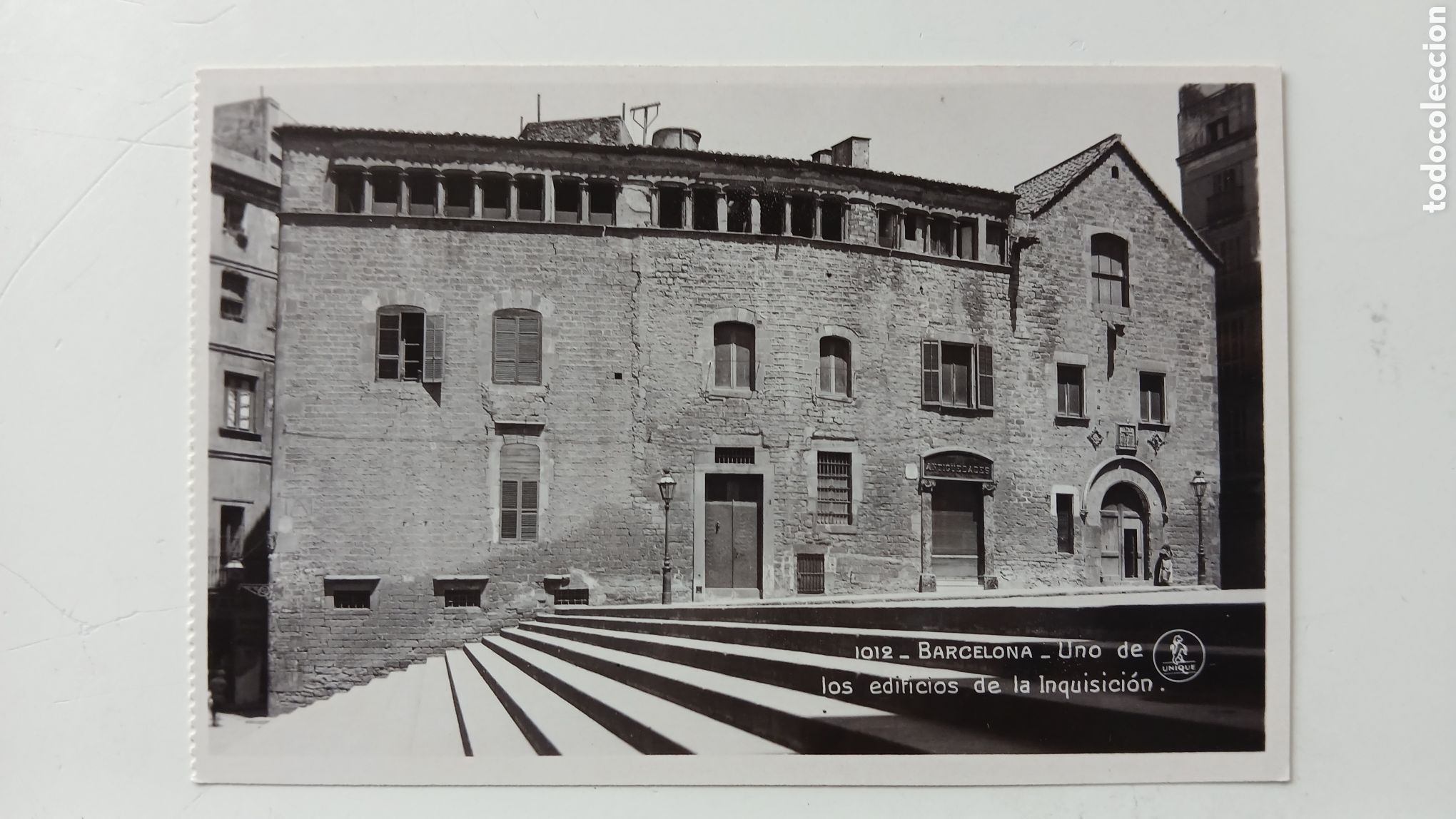Postales: POSTAL BARCELONA B/N EDIFICIOS INQUISICI&Oacute;N EDICIONES UNIQUE N&ordm; 1012 SIN CIRCULAR