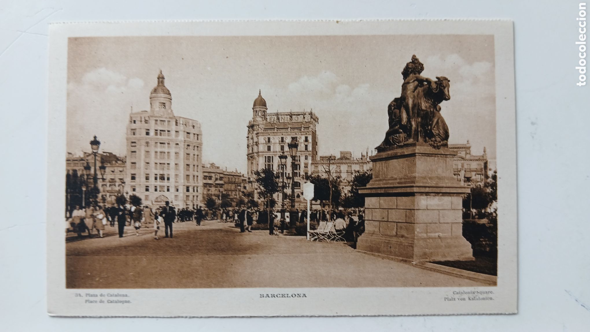 Postales: POSTAL BARCELONA B/N PLAZA CATALU&Ntilde;A N&ordm; 34 ROISIN SIN CIRCULAR
