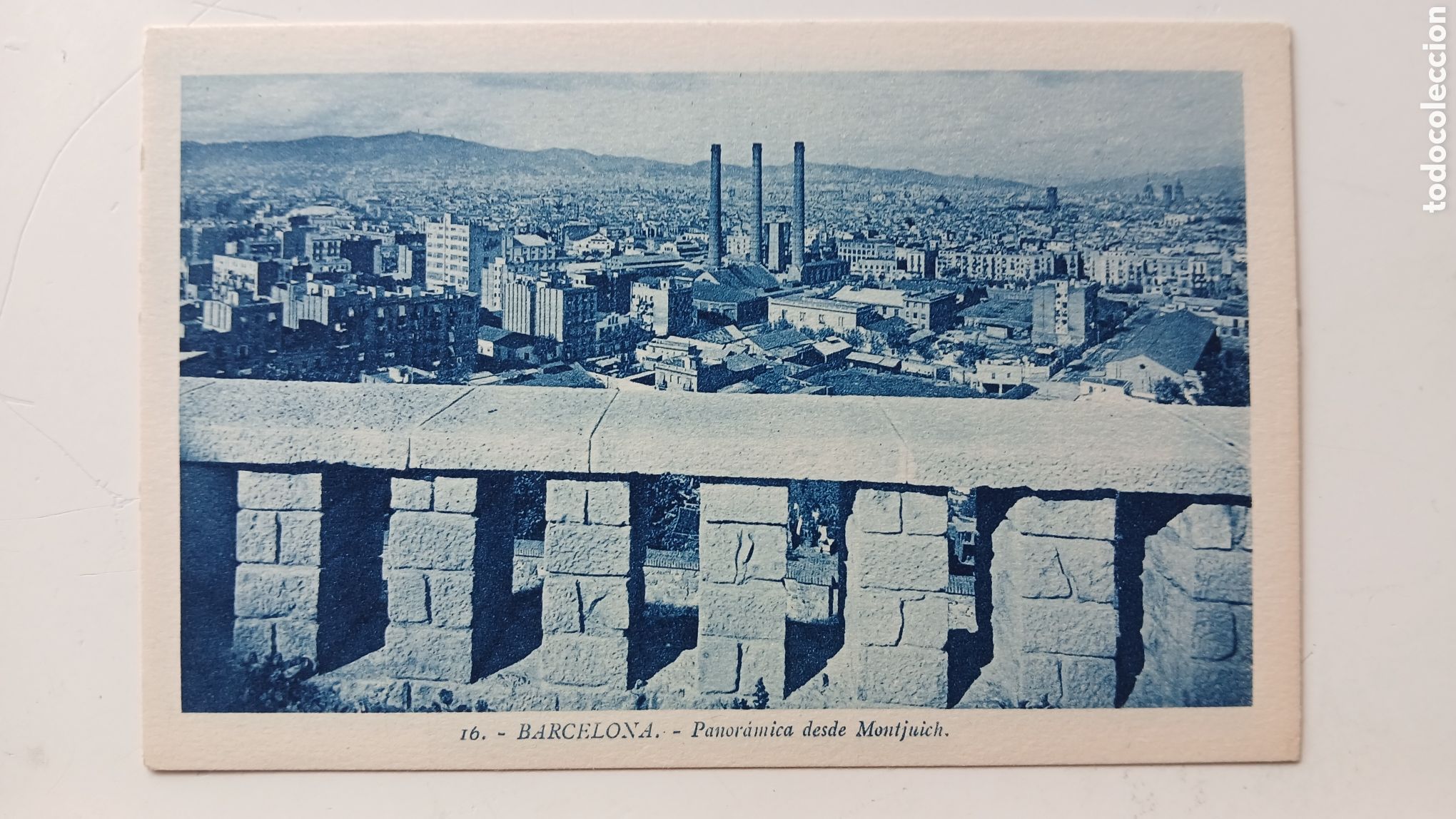 Postales: POSTAL BARCELONA B/N PANOR&Aacute;MICA DESDE MONTJUICH ROISIN N&ordm; 16 SIN CIRCULAR